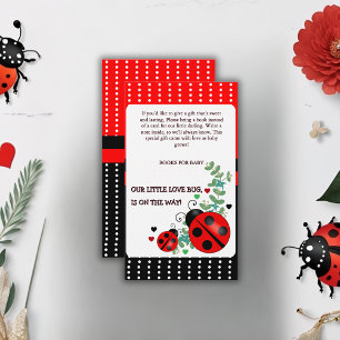 Unsere kleine Liebe Bug Red Black Baby Dusche Begleitkarte