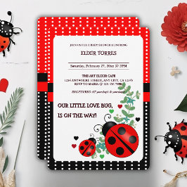 Unsere kleine Liebe Bug Red Black Baby Dusche Einladung