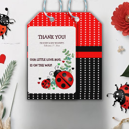 Unsere kleine Liebe Bug Red Black Baby Dusche Geschenkanhänger