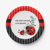Unsere kleine Liebe Bug Red Black Baby Dusche Pappteller (Vorderseite)