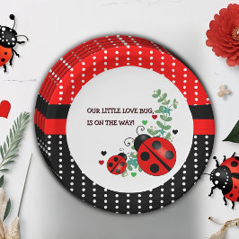 Unsere kleine Liebe Bug Red Black Baby Dusche Pappteller