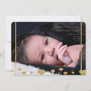 Unsere kleine Liebe-Foto-Geburts-Mitteilung Ankündigung