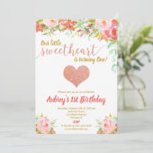 Unsere kleine Lieblingsgeburt Valentinstag Geburts Einladung (Stehend Vorderseite)