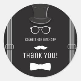 Unsere kleine Mann Hipster Suspendierer Geburtstag Runder Aufkleber