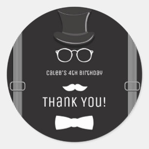 Unsere kleine Mann Hipster Suspendierer Geburtstag Runder Aufkleber