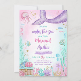 Unsere kleine Meerjungfrau zum Geburtstag Einladung