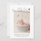 Unsere kleine, moderne Geburtsankündigung Ankündigung (Vorderseite)