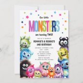 Unsere kleine Monster-Geburtstagspartei Einladung (Vorderseite)