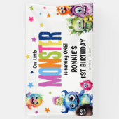 Unsere kleine Monster-Geburtstagsparty Banner (Vertikal)