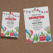Unsere kleine Monster-Geburtstagsparty Einladung