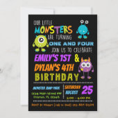 Unsere kleine Monster-Party zum Geburtstag Einladung (Vorderseite)