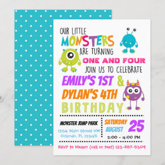 Unsere kleine Monster-Party zum Geburtstag Einladung