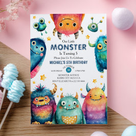 Unsere kleine Monster Whimsical Kids' Geburtstagsp Einladung