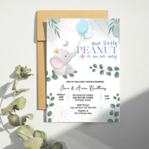 Unsere kleine Peanut Niedliche Elaphant Baby Boy D Einladung