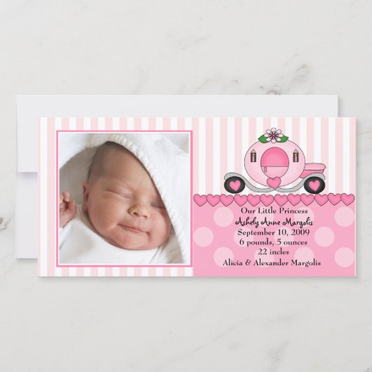 Unsere kleine Prinzessin-FOTO-Geburtserklärung Ankündigung (Vorderseite)