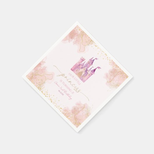 Unsere kleine Prinzessin Königliche Burg Geburtsta Serviette (Ecke)