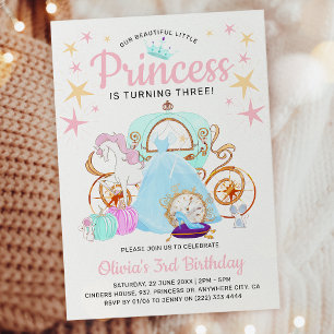 Unsere kleine Prinzessin Mädchen Geburtstagsfeier Einladung