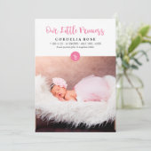 Unsere kleine Prinzessin Pink Baby-Ankündigung Ankündigung (Stehend Vorderseite)