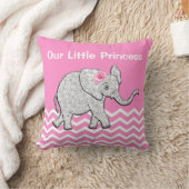 Unsere kleine Prinzessin Pink Baby Elephant Kissen (Decke)
