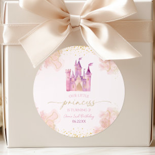 Unsere kleine Prinzessin Royal Castle Geburtstagsf Runder Aufkleber