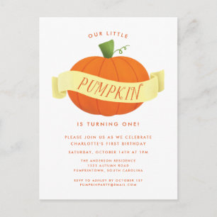 Unsere kleine Pumpkin 1. Geburtstagsfeier Party Ei Postkarte