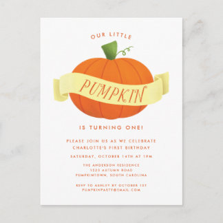 Unsere kleine Pumpkin 1. Geburtstagsfeier Party Ei Postkarte
