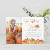 Unsere kleine Pumpkin 2. Geburtstags-Party Einladu Einladung (Stehend Vorderseite)