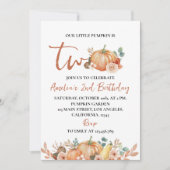 Unsere kleine Pumpkin 2. Geburtstagseinladung Einladung (Vorderseite)