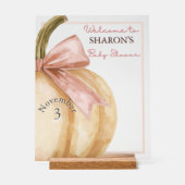 Unsere kleine Pumpkin auf der Way Fall Baby Dusche Acrylschild (Vorderseite)