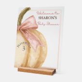 Unsere kleine Pumpkin auf der Way Fall Baby Dusche Acrylschild (Winkel)