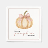 Unsere kleine Pumpkin auf der Way Fall Baby Dusche Serviette (Vorderseite)