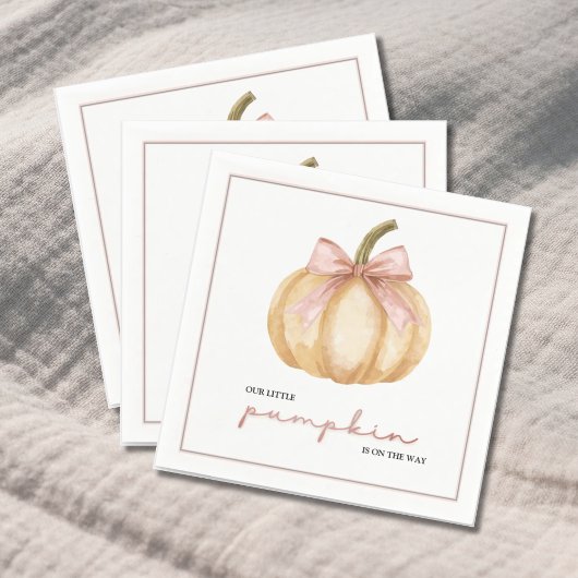 Unsere kleine Pumpkin auf der Way Fall Baby Dusche Serviette