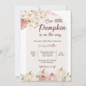 Unsere kleine Pumpkin Baby Dusche Blumenfall Einladung (Vorderseite)