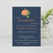 Unsere kleine Pumpkin Baby Dusche Einladung (Stehend Vorderseite)