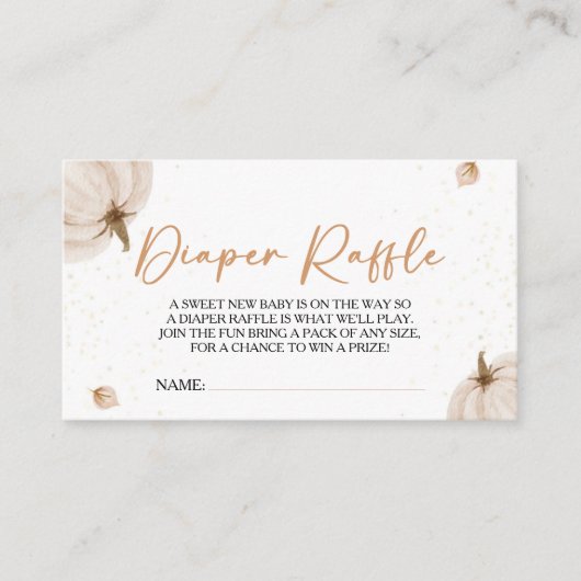 Unsere kleine Pumpkin Babydusche Windelwanne Begleitkarte (Vorderseite)