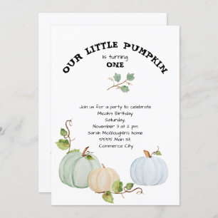 Unsere kleine Pumpkin erste Geburtstagseinladung Einladung
