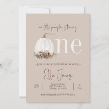 Unsere kleine Pumpkin erste Geburtstagseinladung