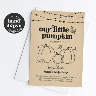 Unsere kleine Pumpkin erste Geburtstagsparty Einla Einladung