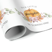 Unsere kleine Pumpkin erste Geburtstagsparty Geschenkpapier (Rolleneckpunkt)