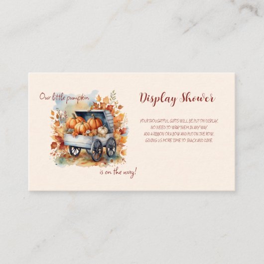 Unsere kleine Pumpkin Fall Babydusche Begleitkarte (Vorderseite)
