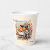 Unsere kleine Pumpkin Fall Babydusche Geschlecht n Pappbecher (Vorderseite)