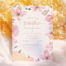 Unsere kleine Pumpkin Fall Floral Girl Babydusche