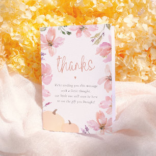 Unsere kleine Pumpkin Floral Baby Dusche Vielen Da Dankeskarte