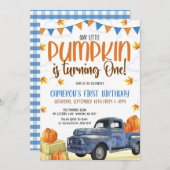 Unsere kleine Pumpkin Geburtstagseinladung Einladung (Vorne/Hinten)
