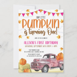 Unsere kleine Pumpkin Geburtstagseinladung Einladung