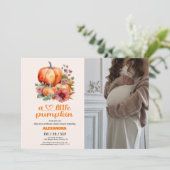 Unsere kleine Pumpkin Girl Babydusche Einladung (Stehend Vorderseite)
