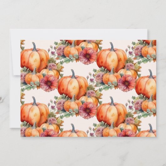 Unsere kleine Pumpkin Girl Babydusche Einladung (Rückseite)