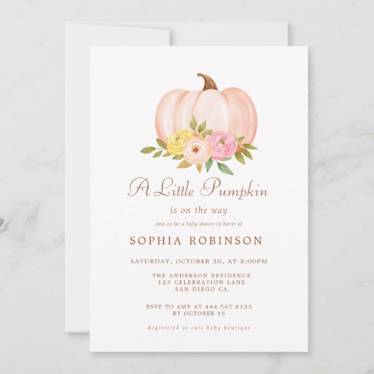 Unsere kleine Pumpkin Girl Babydusche Einladung (Vorderseite)