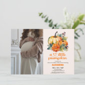 Unsere kleine Pumpkin Girl Babydusche Einladung (Stehend Vorderseite)