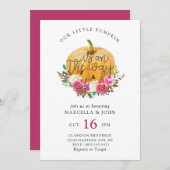 Unsere kleine Pumpkin-Kinderdusche Einladung (Vorne/Hinten)